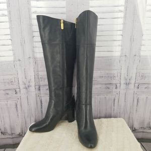 Anne Klein 9 M Boots Leather Black heel tall EUC